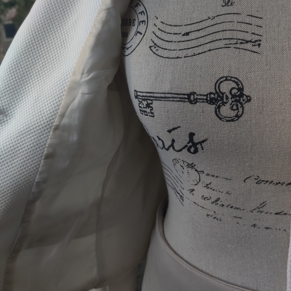 Bright White Hydromel (Brazilian) textured career suit jacket blazer (P) 🇧🇷 - Picture 6 of 8